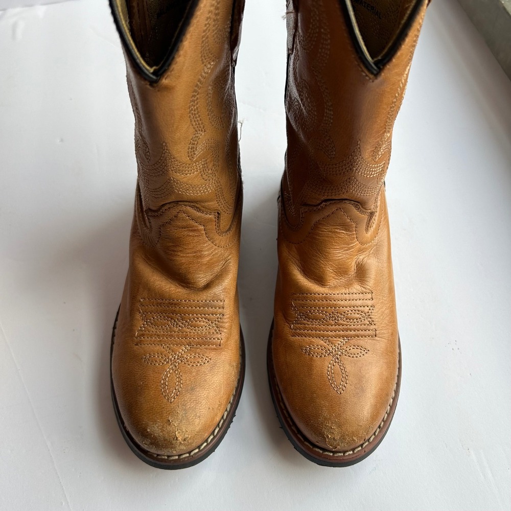 Cody James Showdown‎ Cowboy Boots Youth Kids 13.5 Tan Leather Western Stitched - Picture 3 of 9
